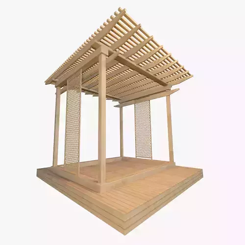 Wooden Pergola 3D model
