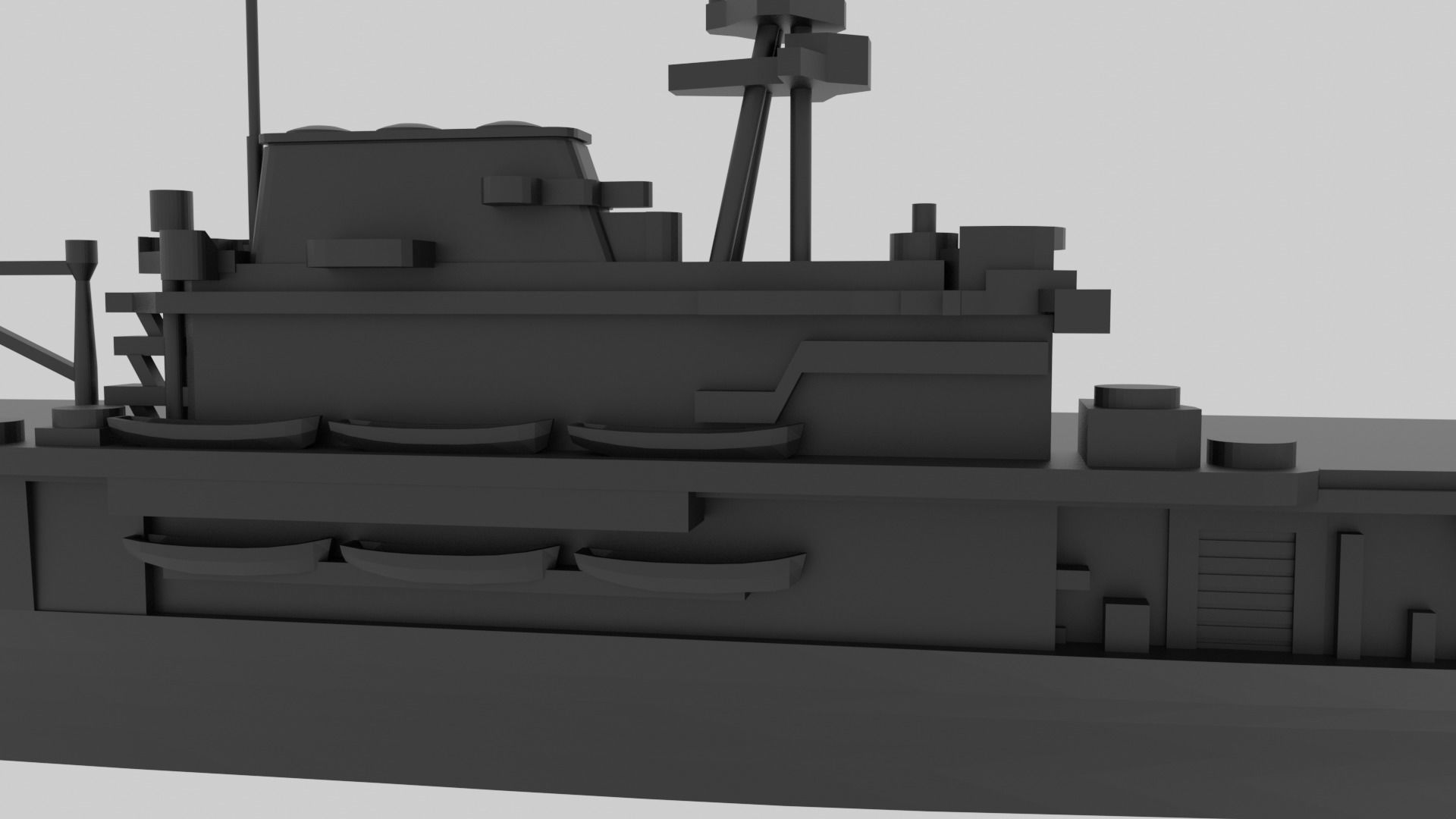 USS Yorktown CV-5 - Model for small scale printing 3D print model_13