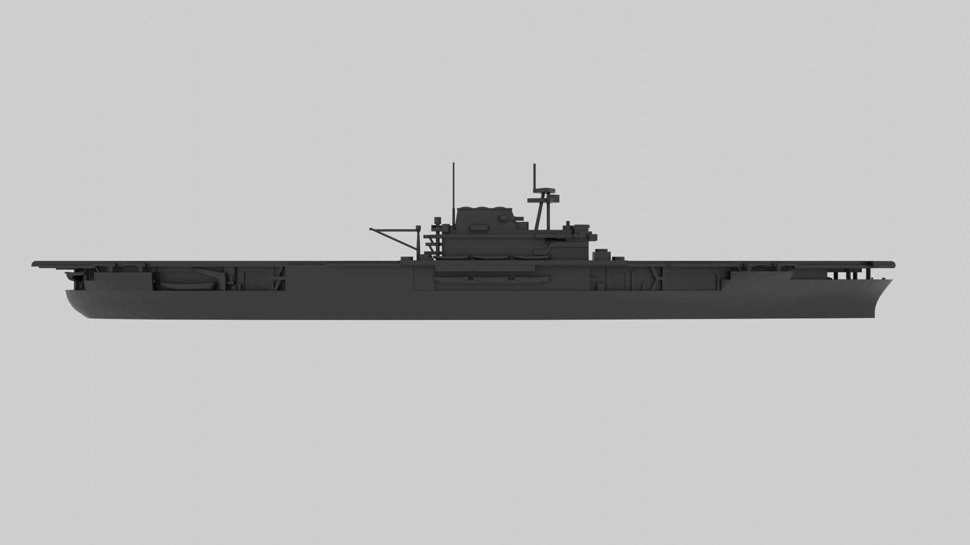 USS Yorktown CV-5 - Model for small scale printing 3D print model_18