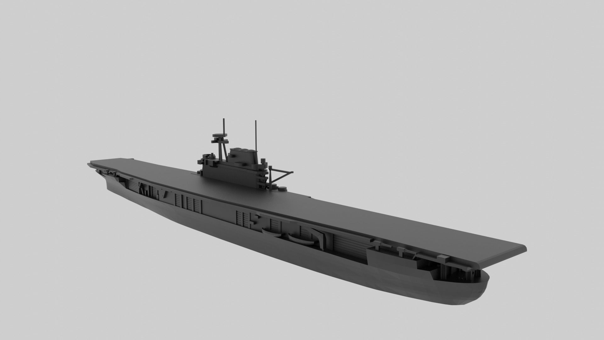 USS Yorktown CV-5 - Model for small scale printing 3D print model_3