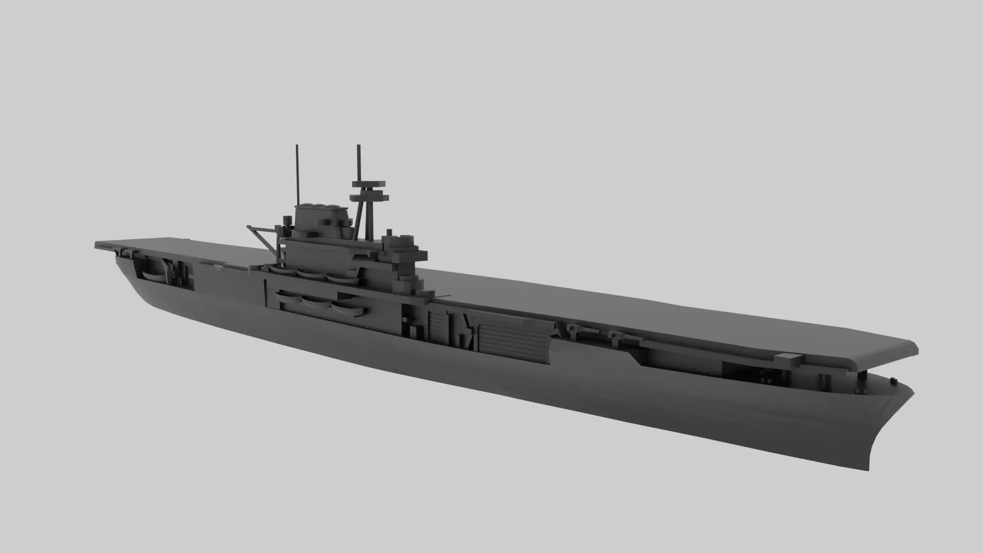 USS Yorktown CV-5 - Model for small scale printing 3D print model_0