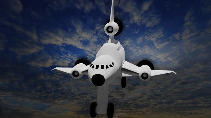 Triplane airplane in sky 3D model