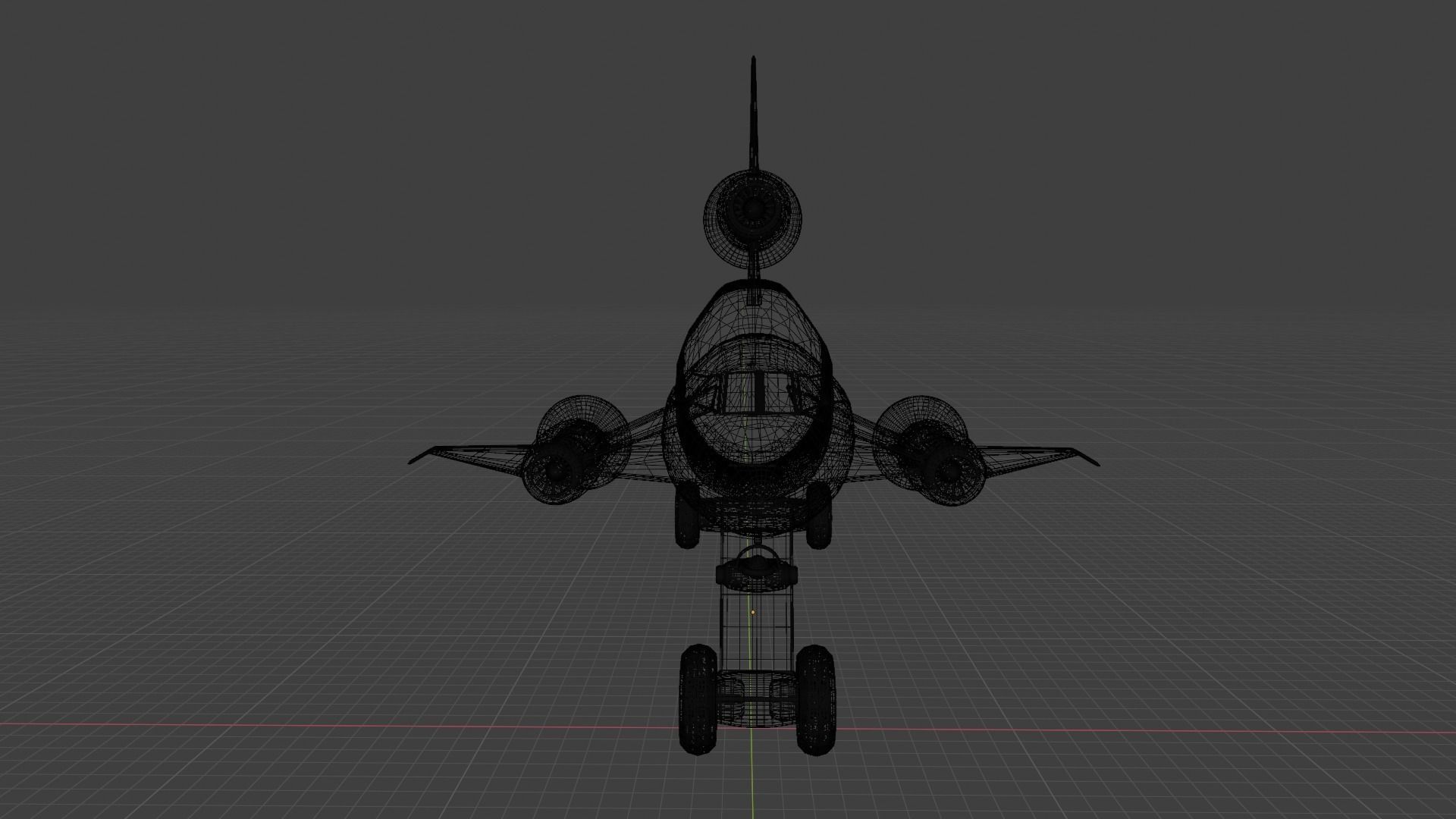 Triplane airplane in sky 3D model_7