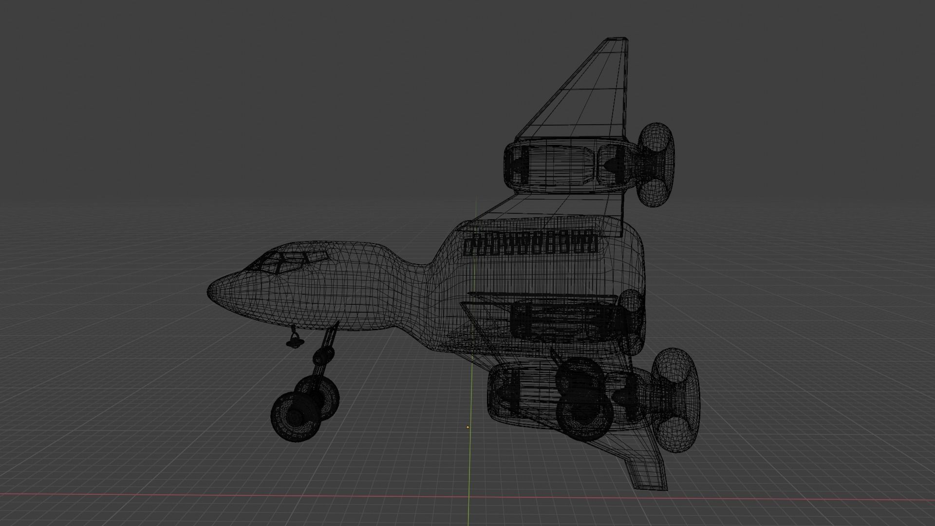 Triplane airplane in sky 3D model_8