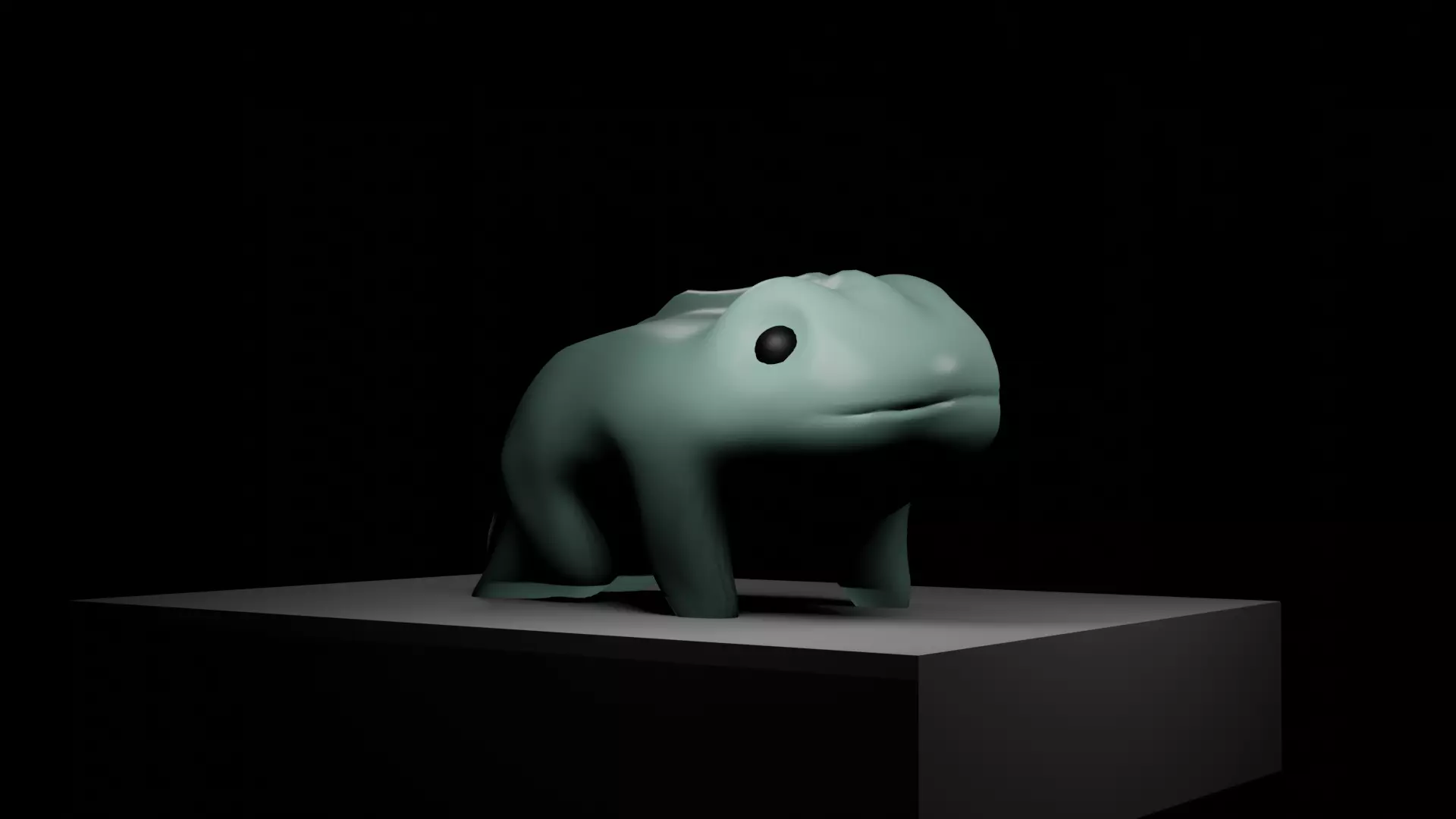 Cute Lizard on a block 3D print model