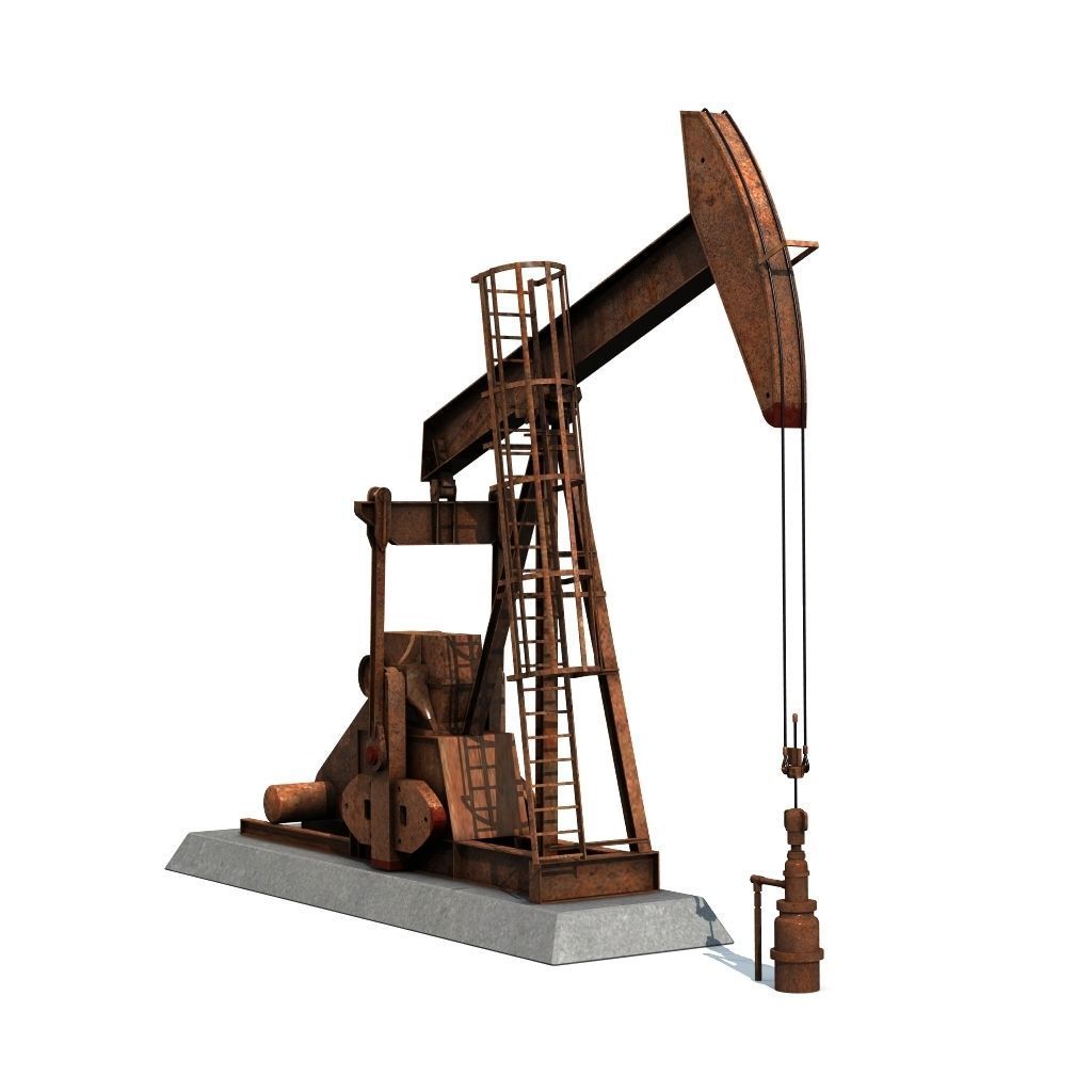 Rusty Pumpjack Oil Well 3D model_1