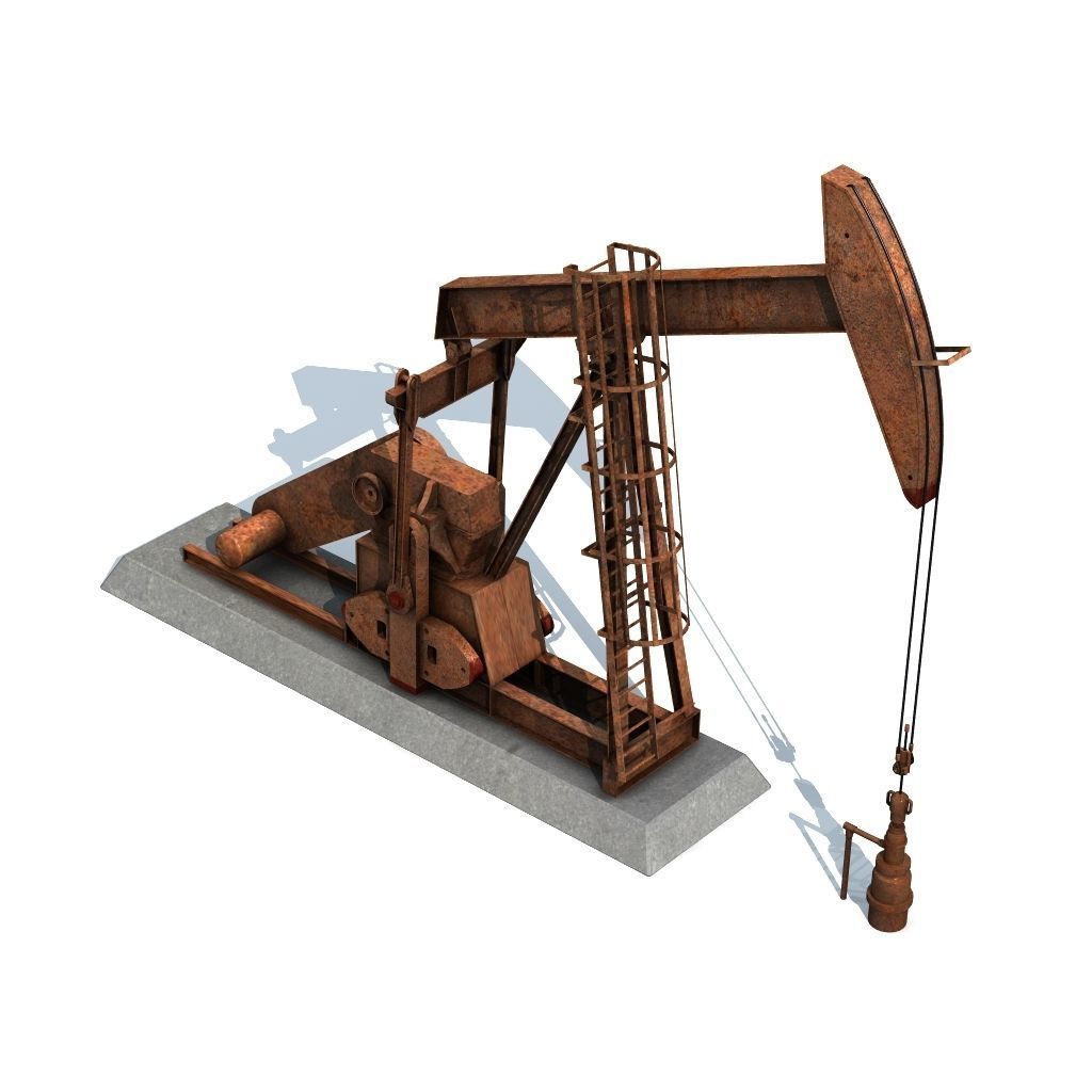 Rusty Pumpjack Oil Well 3D model_5
