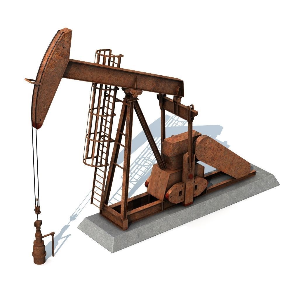 Rusty Pumpjack Oil Well 3D model_4