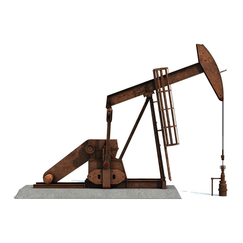 Rusty Pumpjack Oil Well 3D model_9