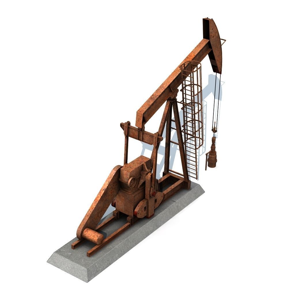 Rusty Pumpjack Oil Well 3D model_6