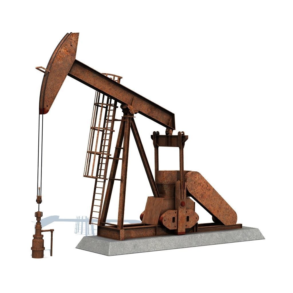 Rusty Pumpjack Oil Well 3D model_3