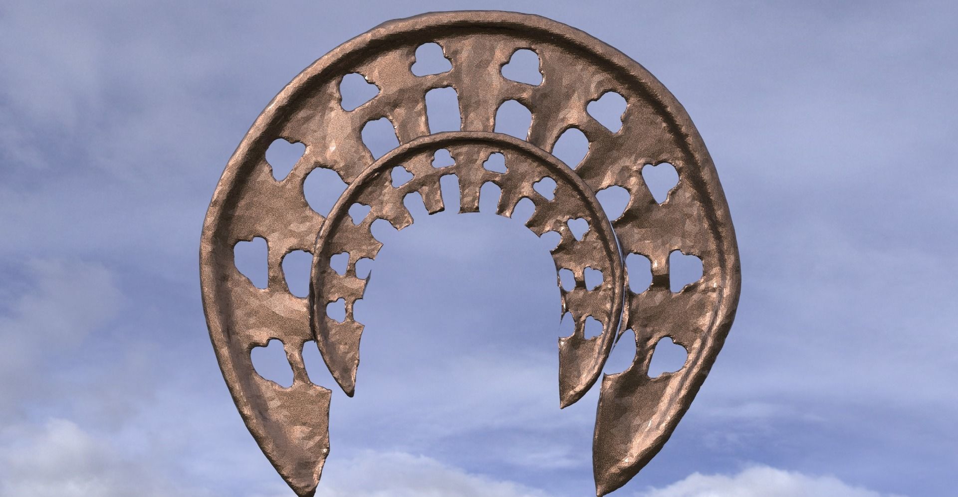 Holy golden Sun Ring 2 3D model_1