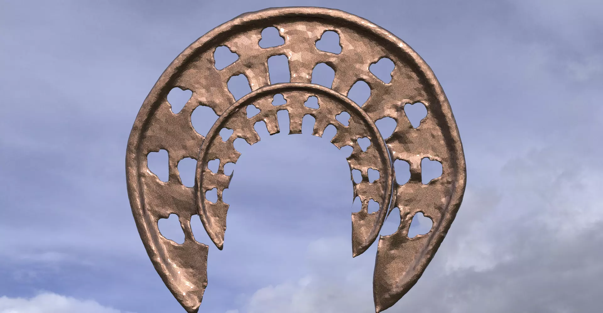 Holy golden Sun Ring 2 3D model_0