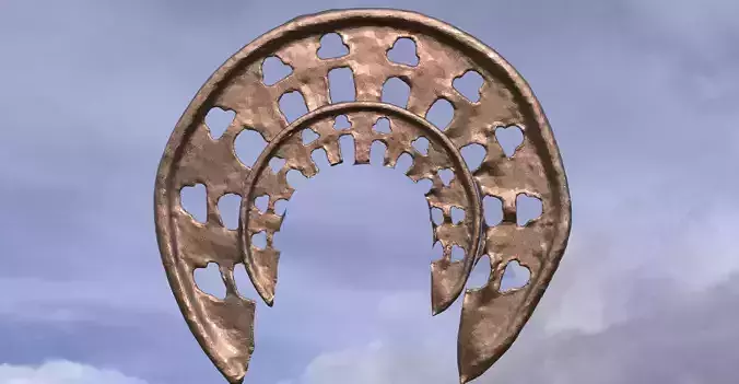 Holy golden Sun Ring 2 3D model