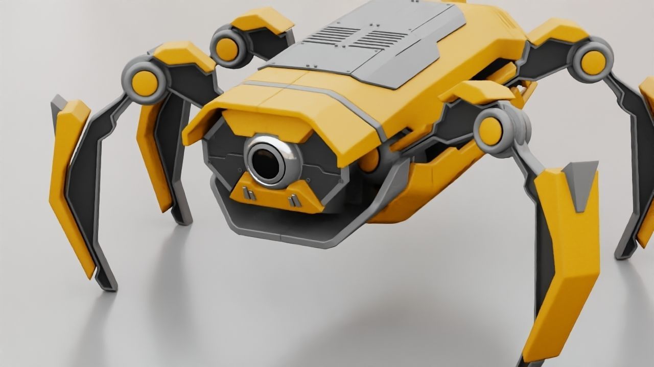 Crab Robot rigged - animated character 3D model_10