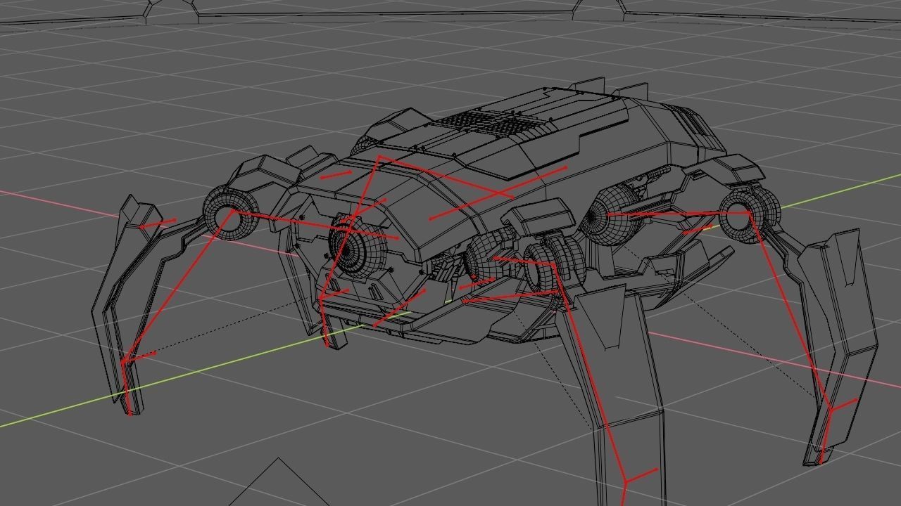 Crab Robot rigged - animated character 3D model_29