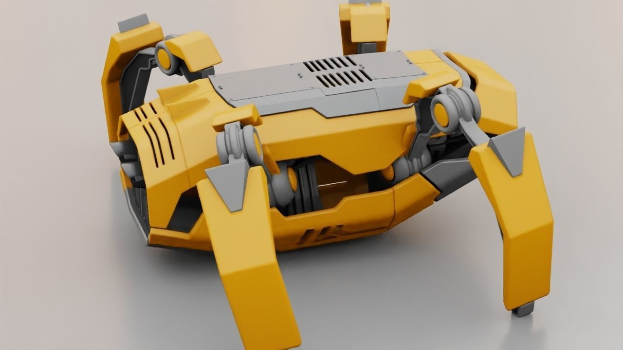 Crab Robot rigged - animated character 3D model_7