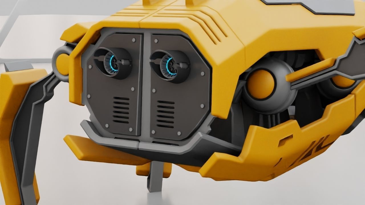 Crab Robot rigged - animated character 3D model_13