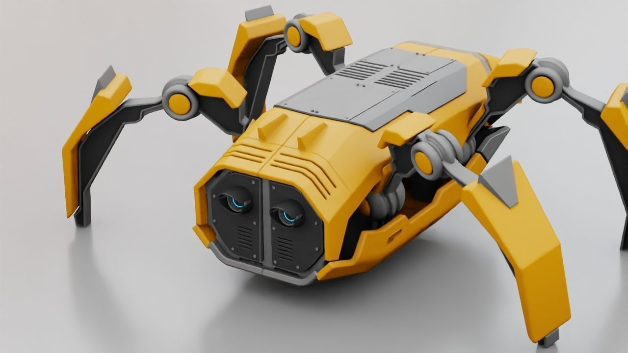 Crab Robot rigged - animated character 3D model_6