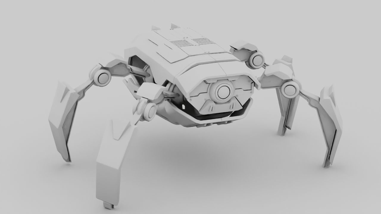 Crab Robot rigged - animated character 3D model_17