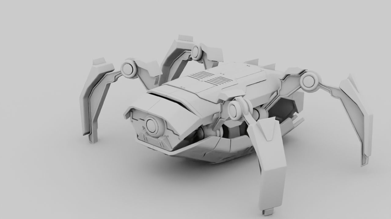 Crab Robot rigged - animated character 3D model_18