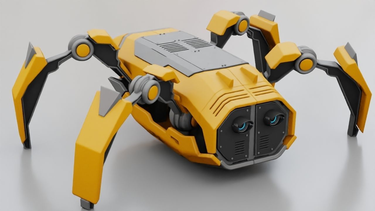 Crab Robot rigged - animated character 3D model_5