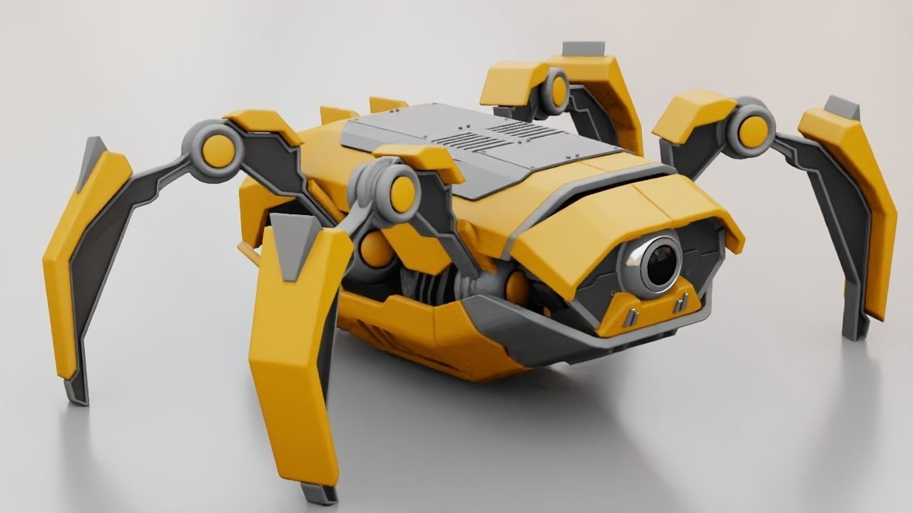 Crab Robot rigged - animated character 3D model_1