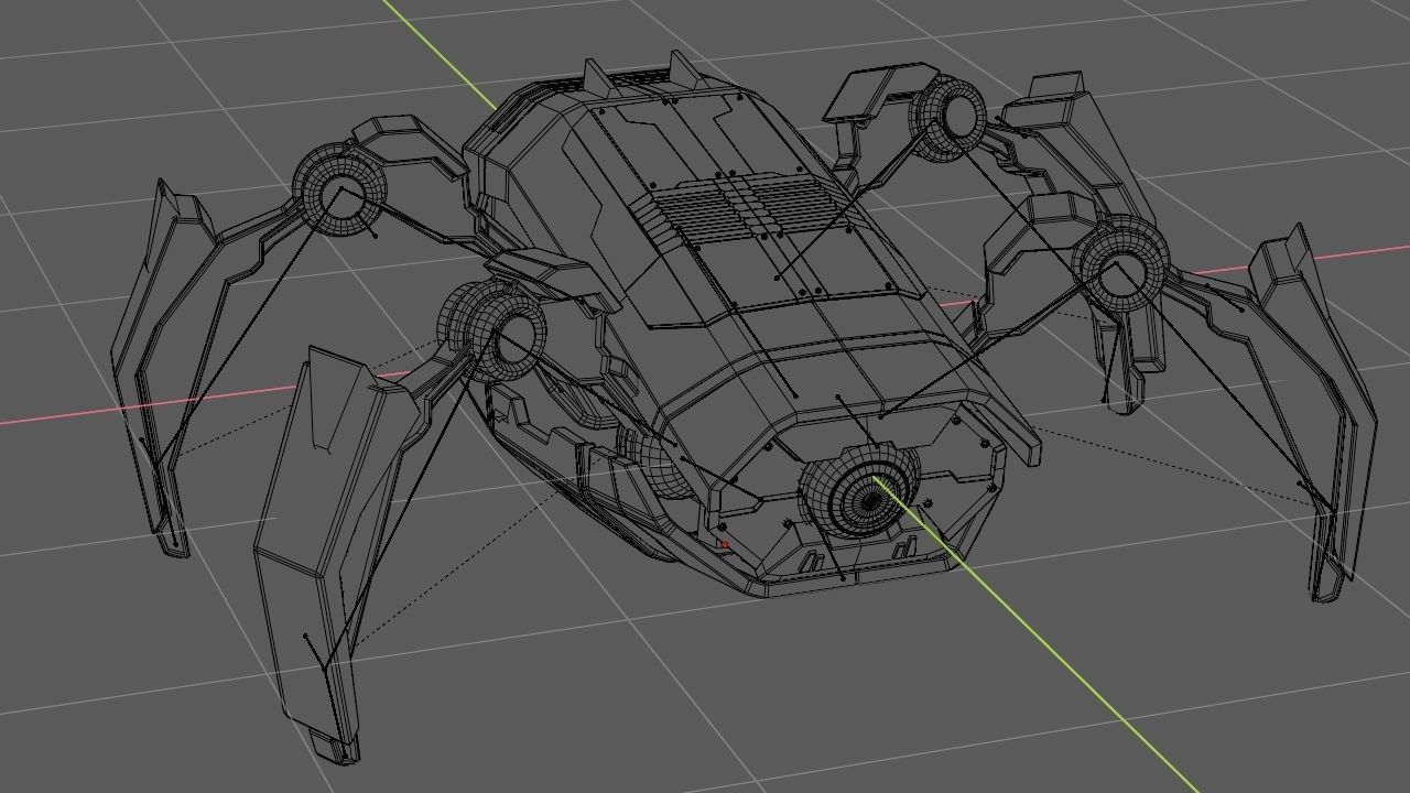 Crab Robot rigged - animated character 3D model_25