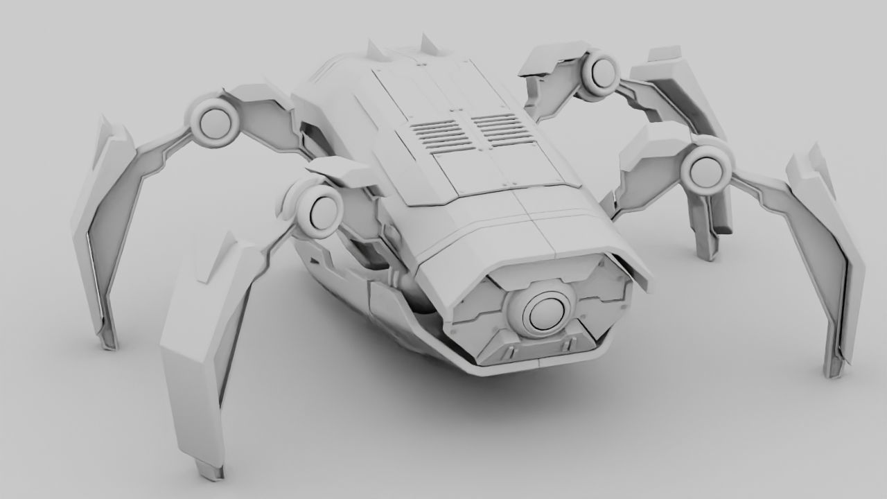 Crab Robot rigged - animated character 3D model_24