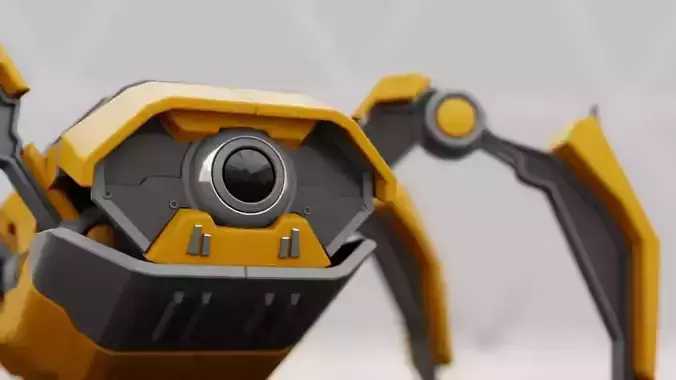 Crab Robot rigged - animated character