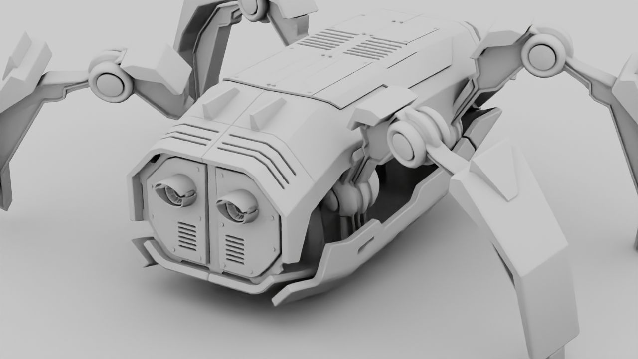 Crab Robot rigged - animated character 3D model_21