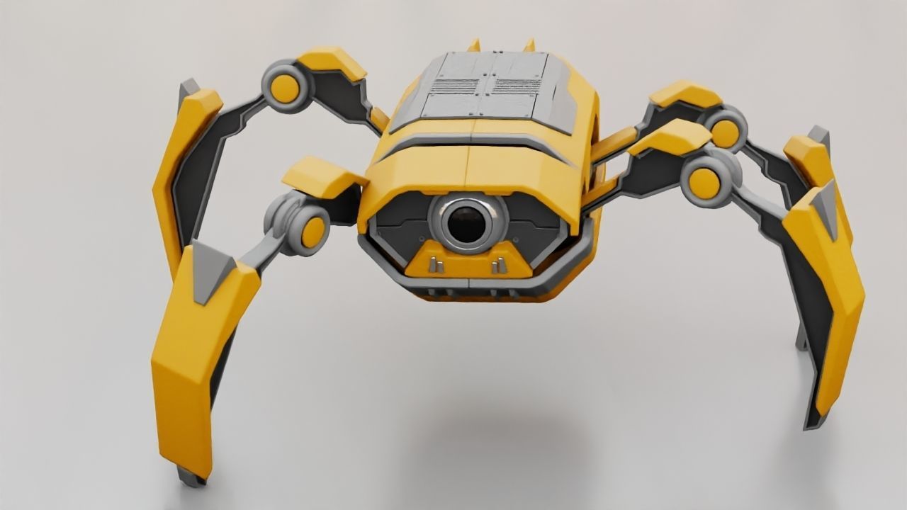 Crab Robot rigged - animated character 3D model_9