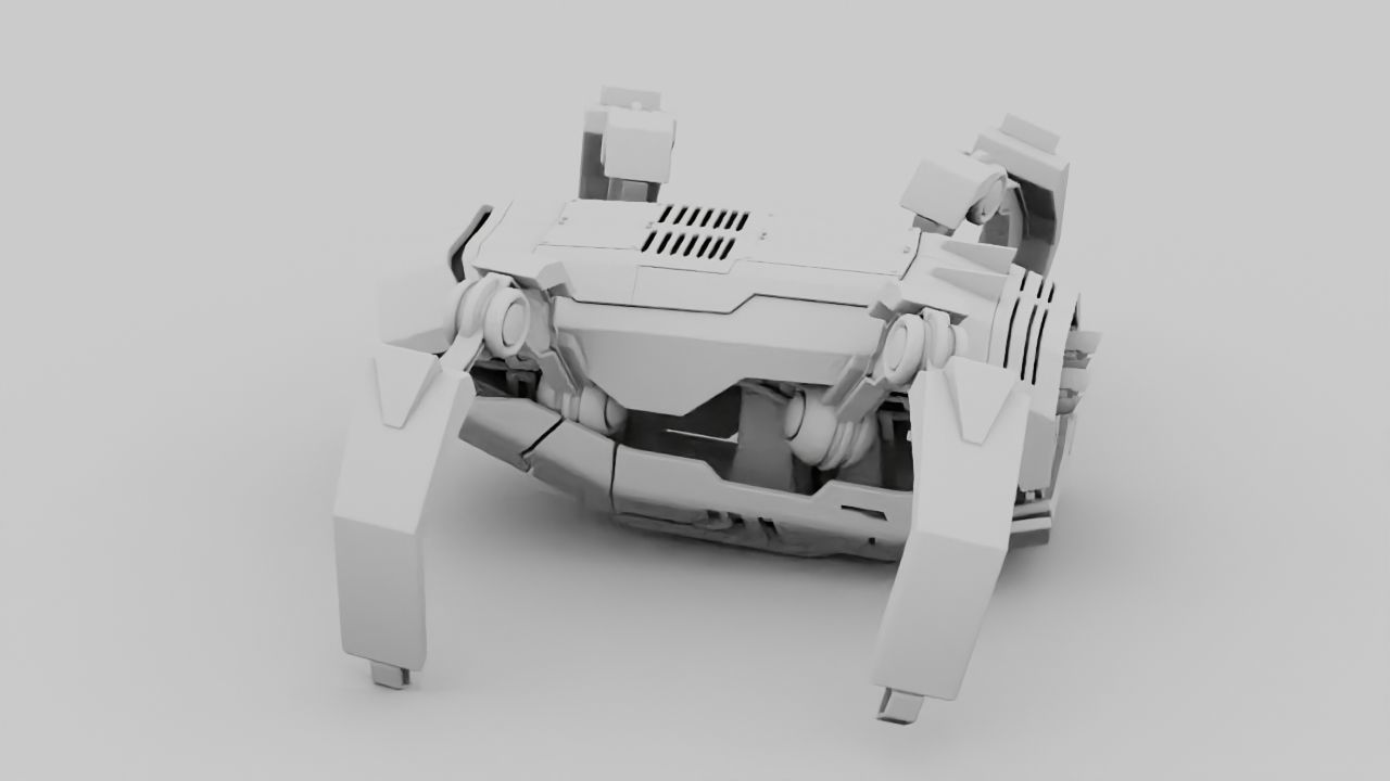 Crab Robot rigged - animated character 3D model_19