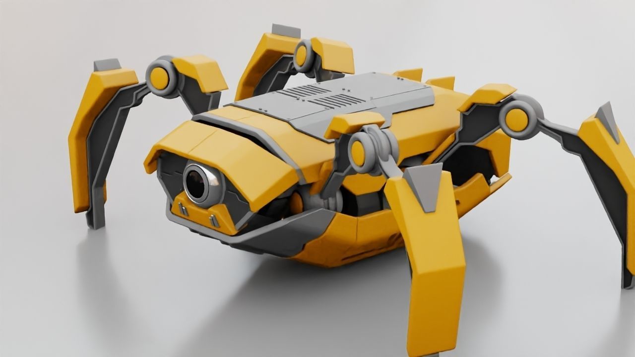 Crab Robot rigged - animated character 3D model_3