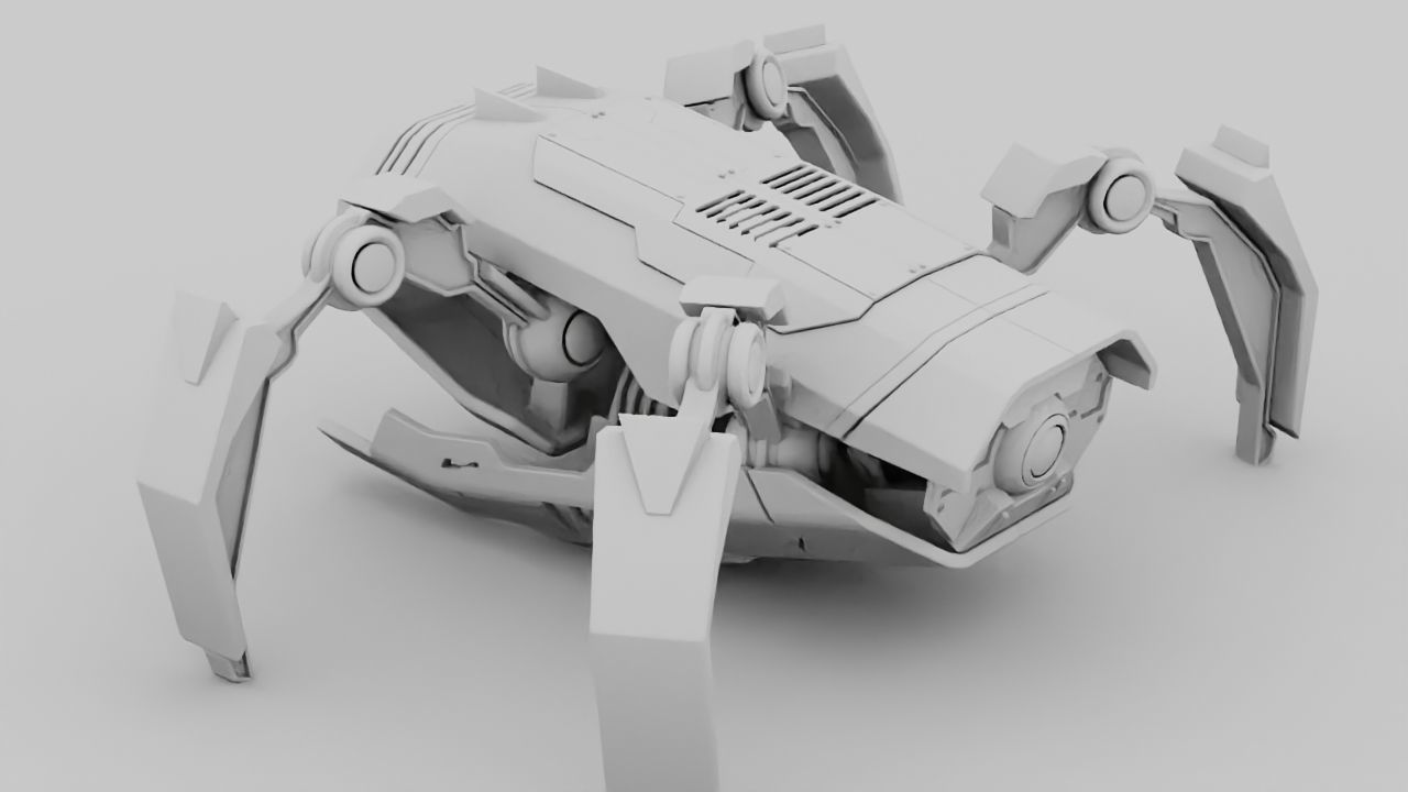 Crab Robot rigged - animated character 3D model_23