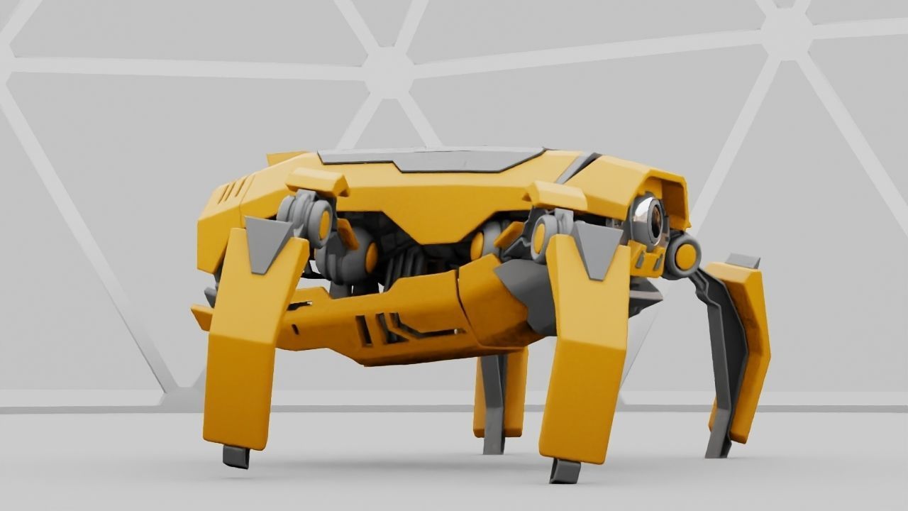 Crab Robot rigged - animated character 3D model_15