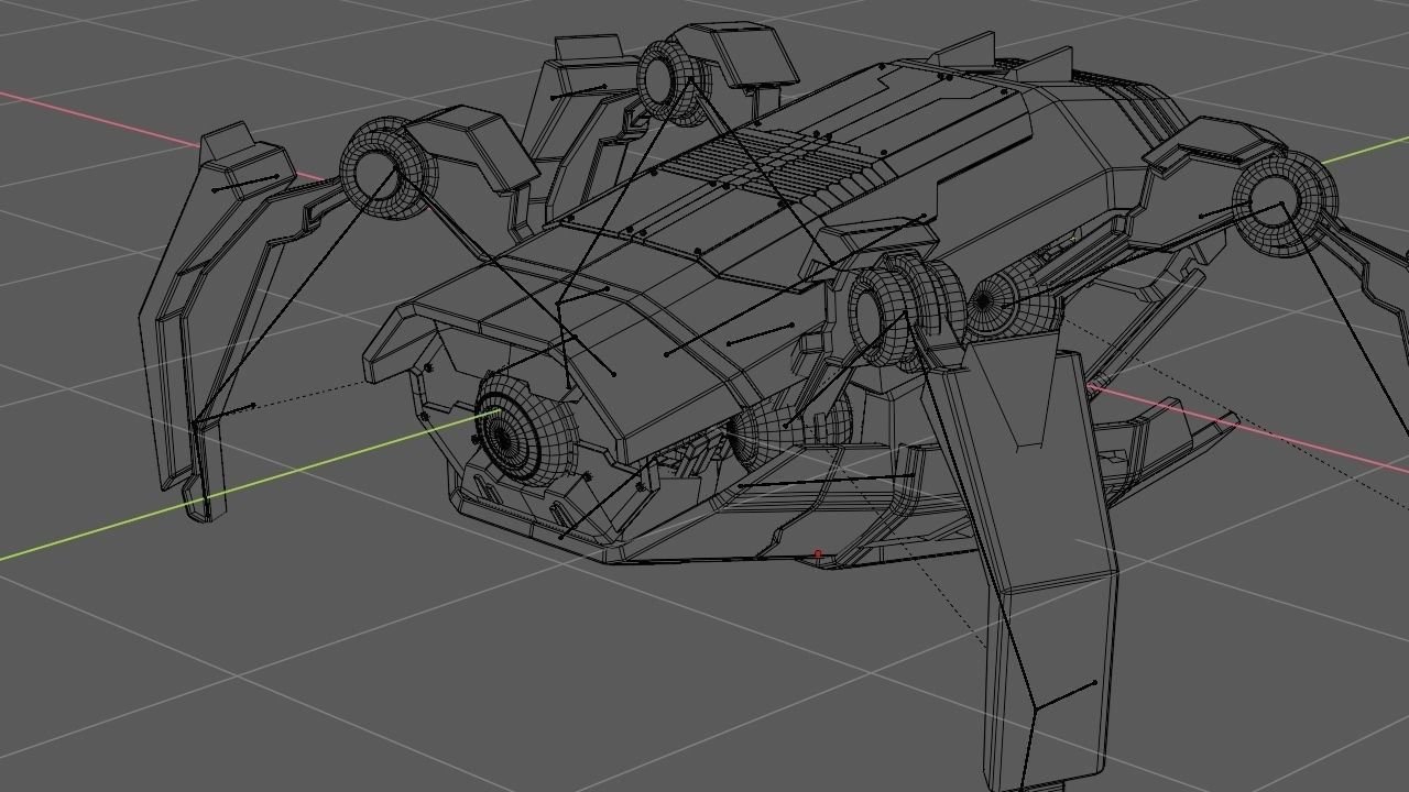 Crab Robot rigged - animated character 3D model_26