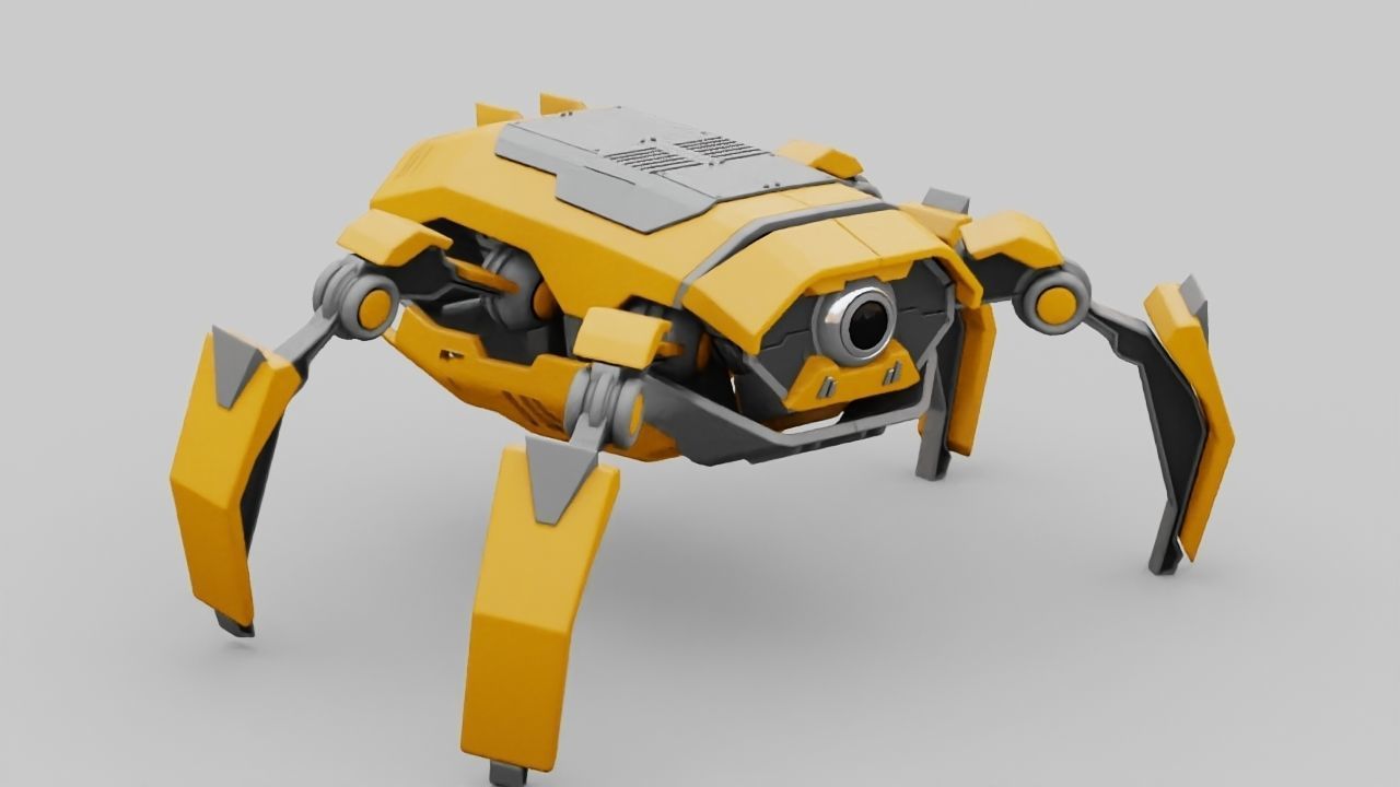 Crab Robot rigged - animated character 3D model_16
