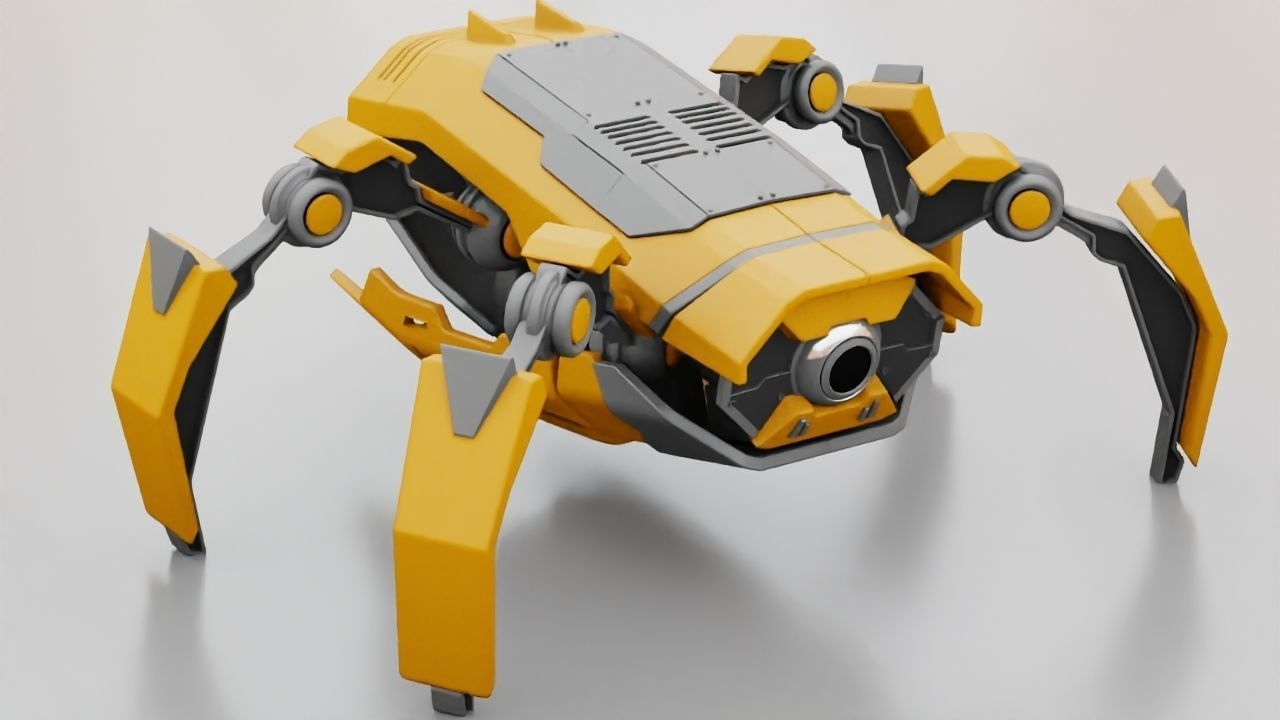 Crab Robot rigged - animated character 3D model_8