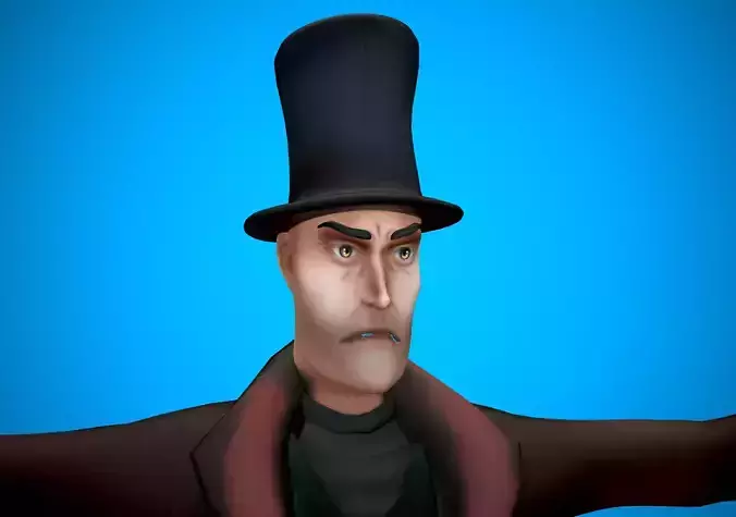 Angry Oldman Townsfolk - Lowpoly - Rigged - Animated