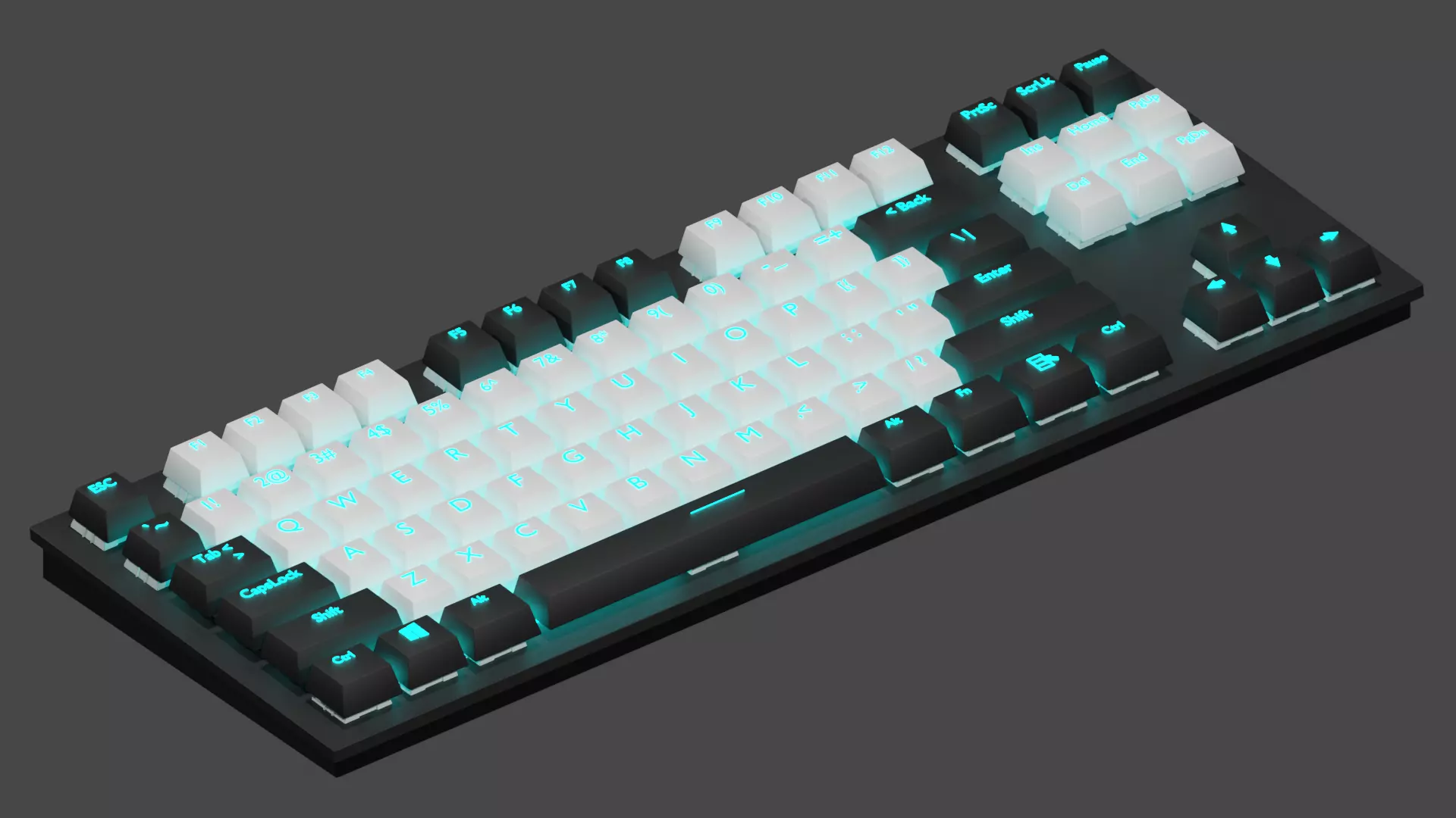Keyboard computer with lights Free 3D model