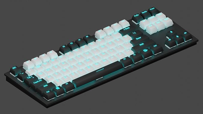 Keyboard computer with lights Free 3D model