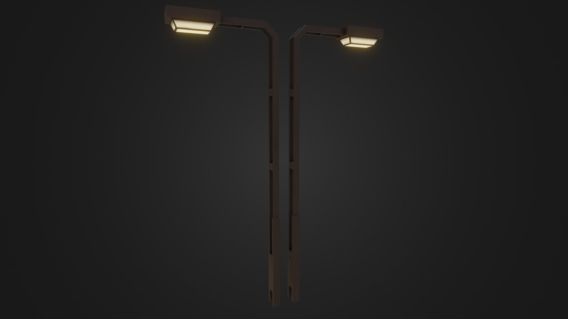 Old Japanese Street Lights lamp post Low-poly 3D model_20