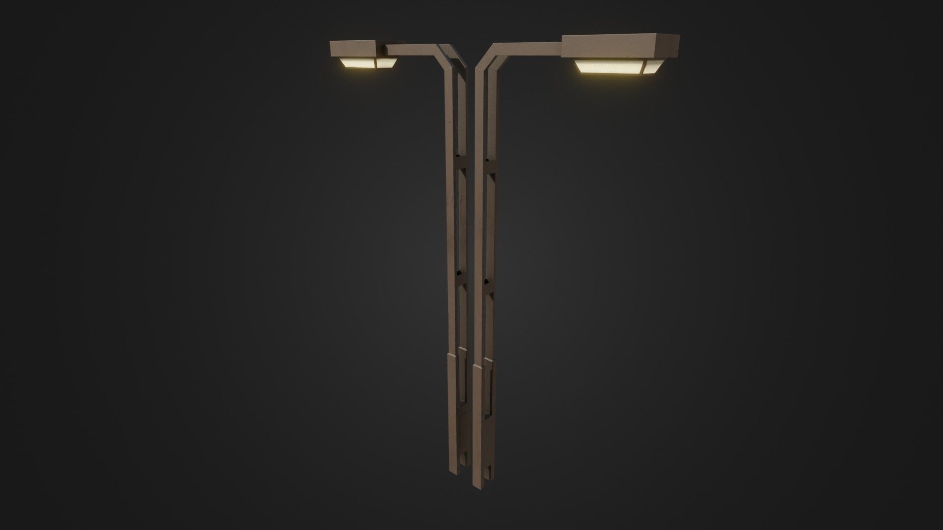 Old Japanese Street Lights lamp post Low-poly 3D model_33