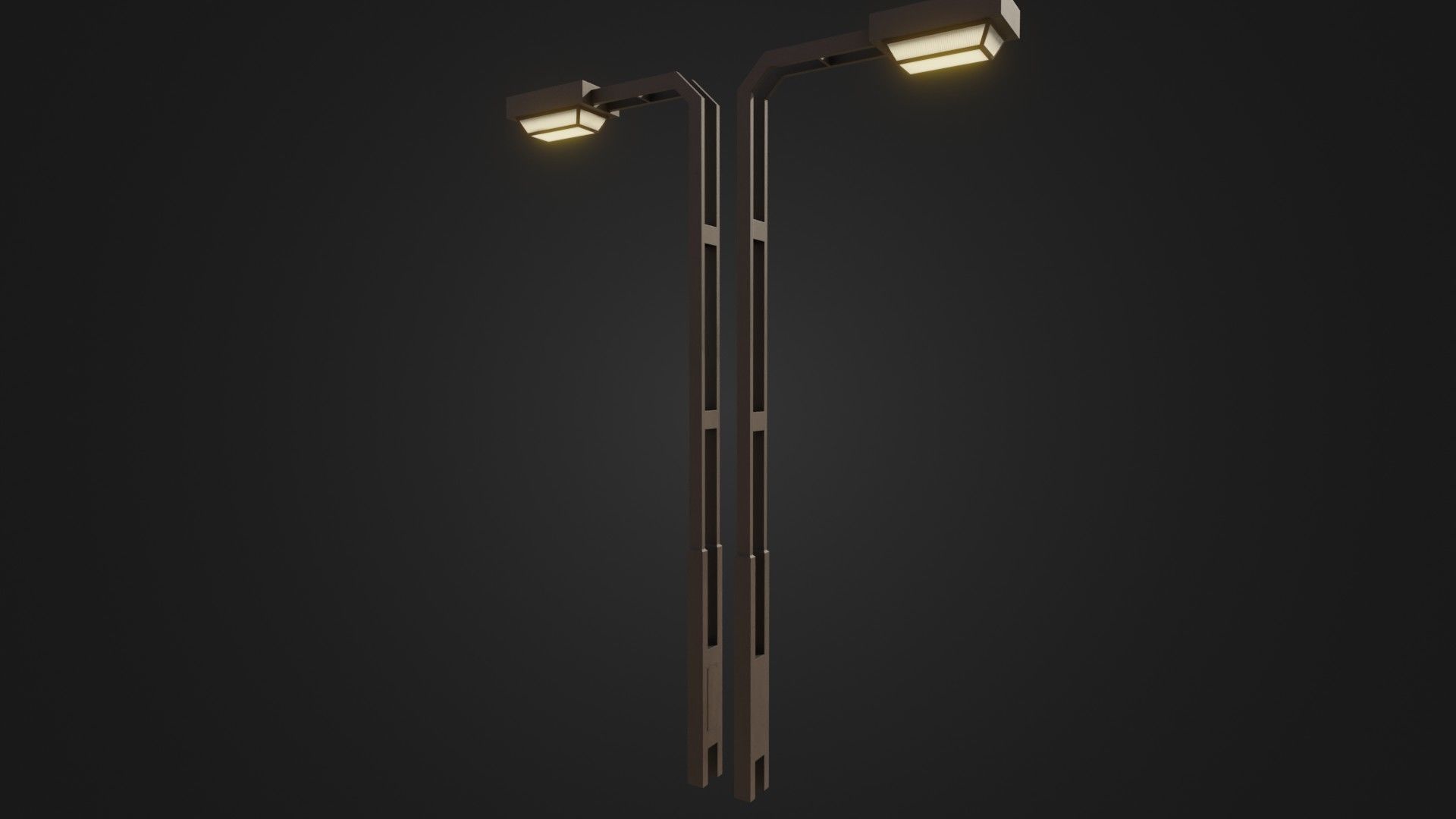 Old Japanese Street Lights lamp post Low-poly 3D model_14