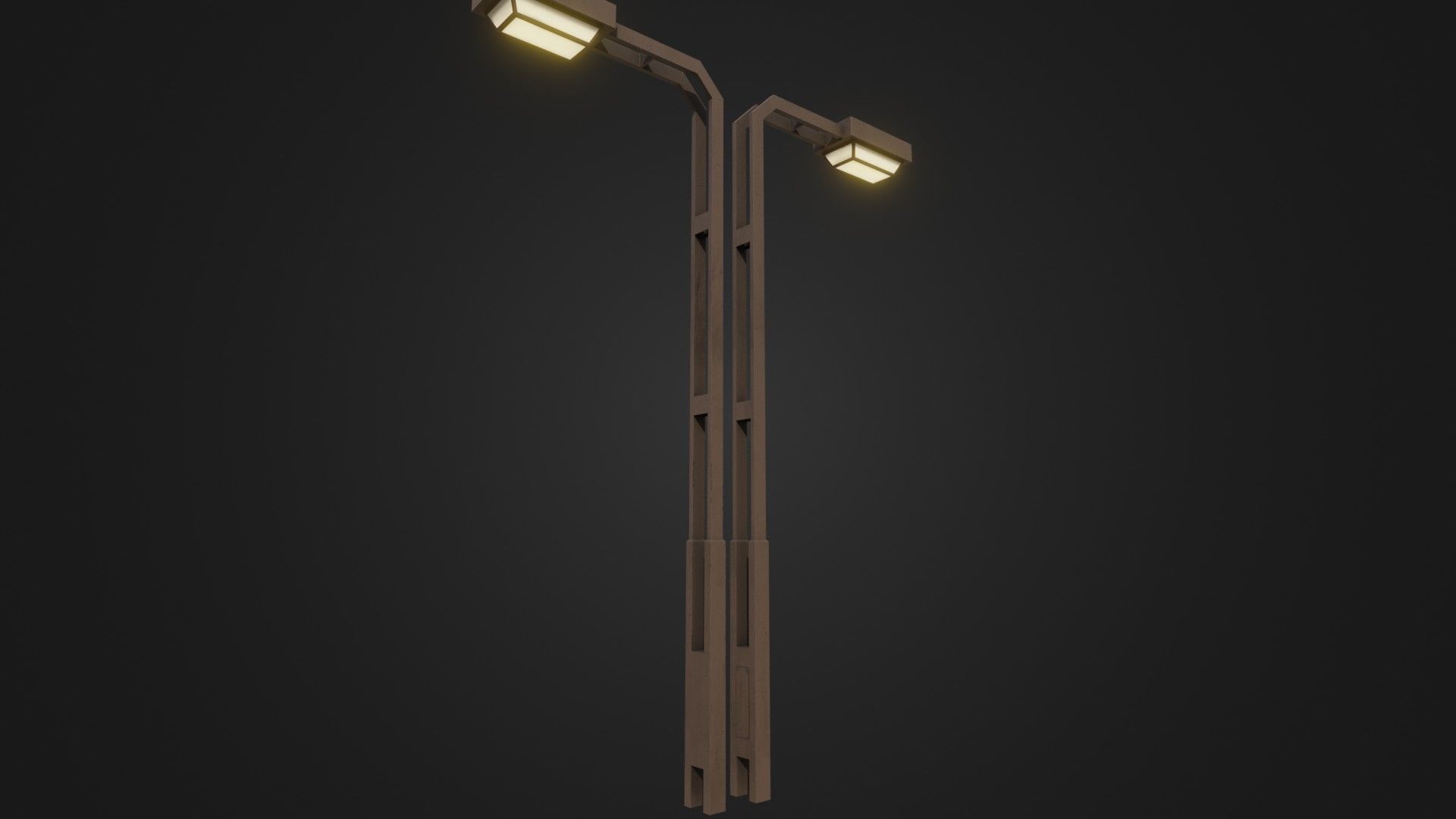 Old Japanese Street Lights lamp post Low-poly 3D model_2