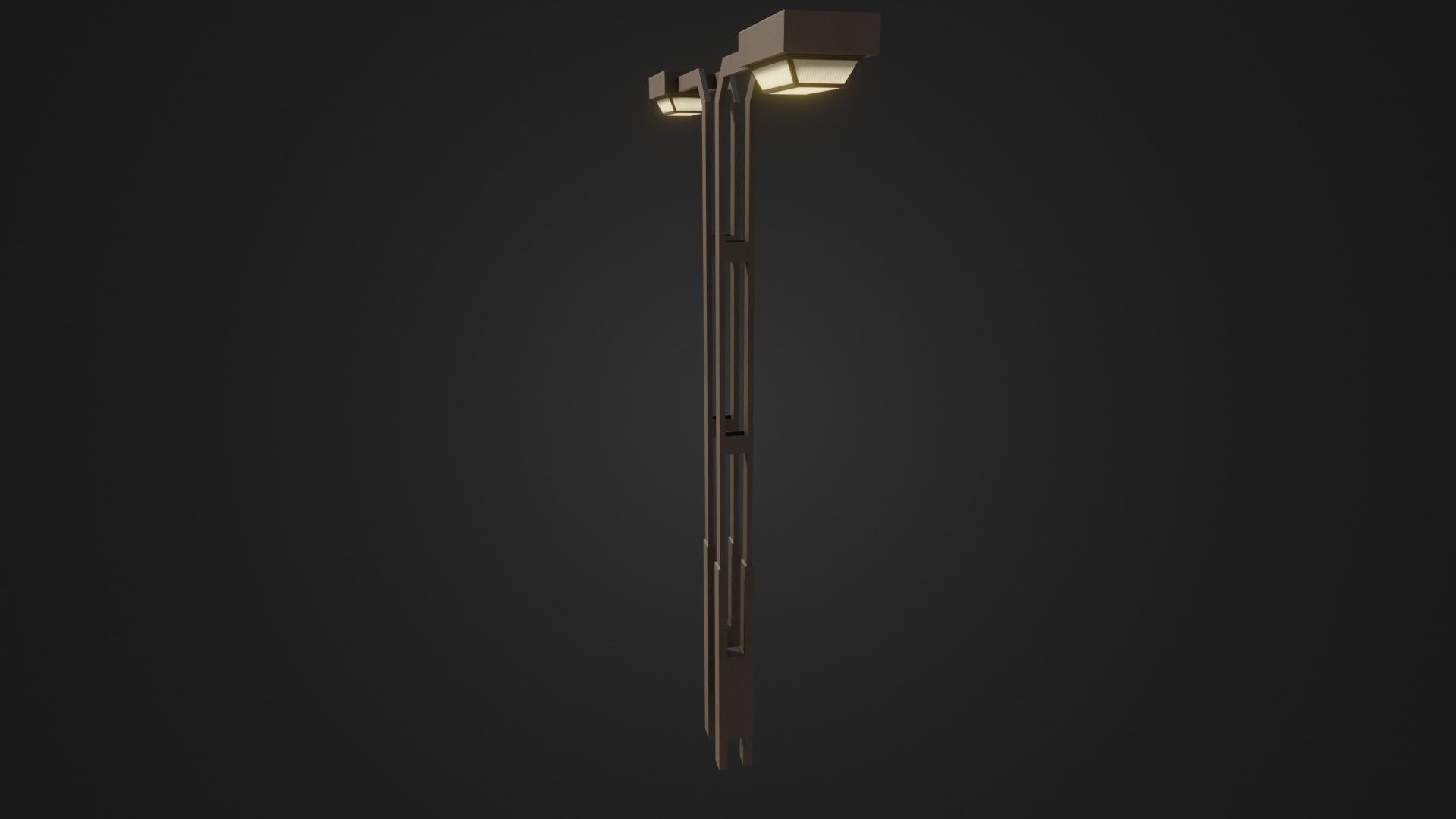 Old Japanese Street Lights lamp post Low-poly 3D model_29