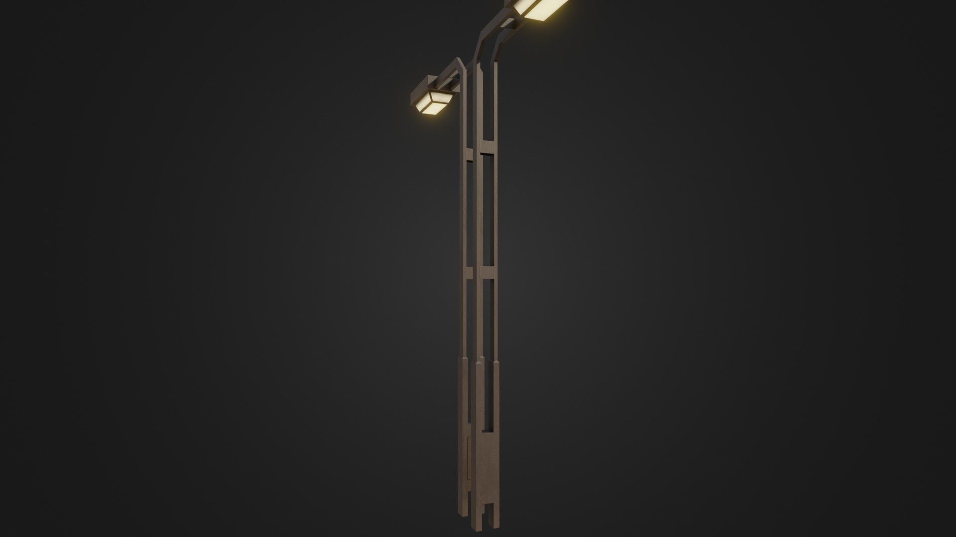 Old Japanese Street Lights lamp post Low-poly 3D model_10