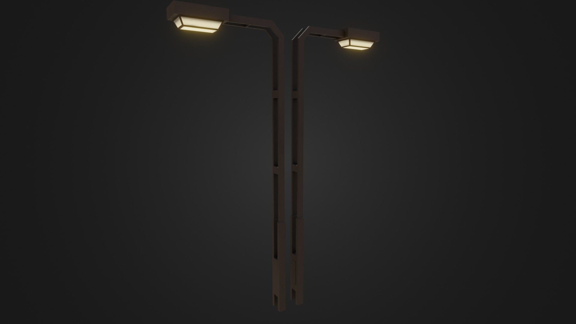 Old Japanese Street Lights lamp post Low-poly 3D model_21