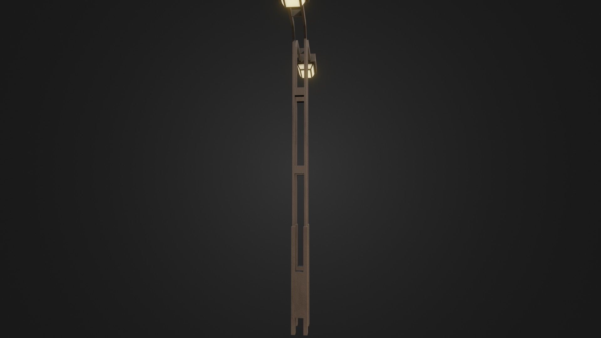 Old Japanese Street Lights lamp post Low-poly 3D model_7